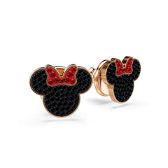 Mickey & Minnie stud earrings, Multicolored, Rose gold-tone plated
