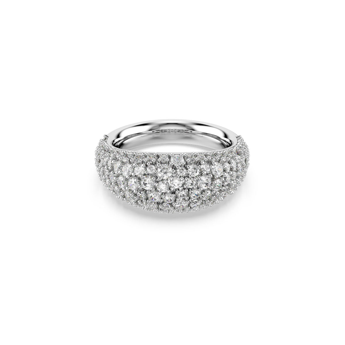 Sublima ring, White, Rhodium plated
