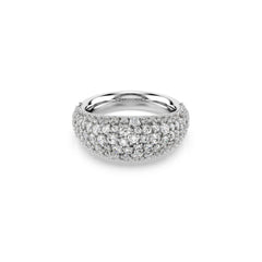 Sublima ring, White, Rhodium plated