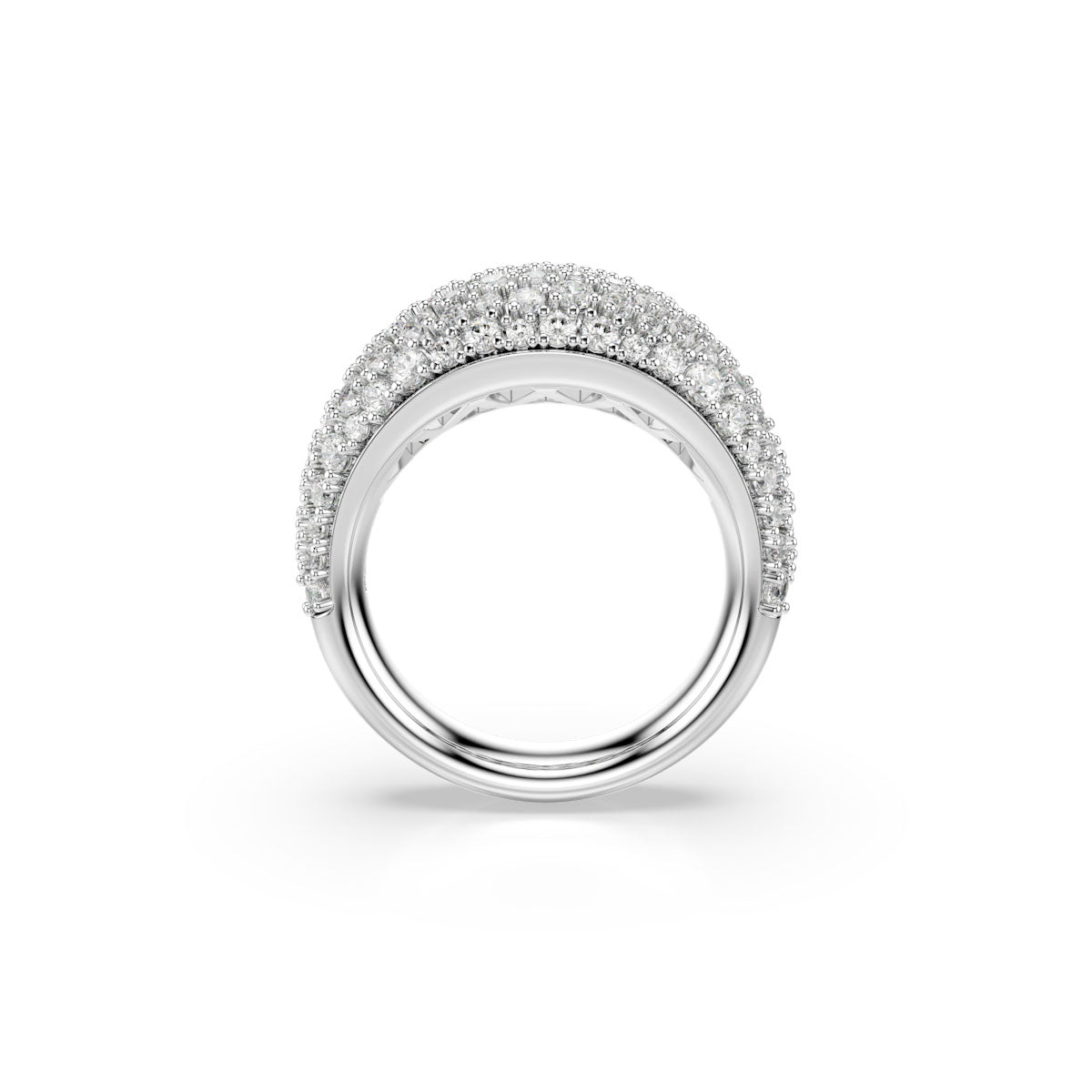 Sublima ring, White, Rhodium plated