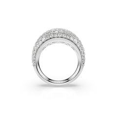 Sublima ring, White, Rhodium plated