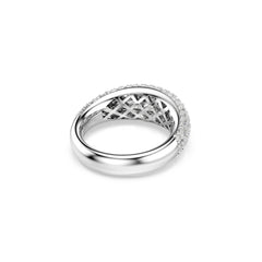 Sublima ring, White, Rhodium plated