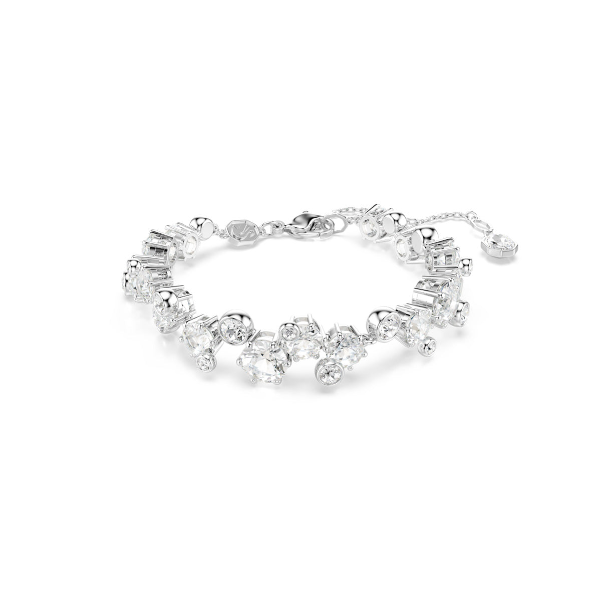Constella set, Mixed cuts, White, Rhodium plated