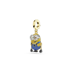 Minions Bob charm Pavé, Multicolored, Gold-tone plated