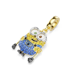 Minions Bob charm Pavé, Multicolored, Gold-tone plated