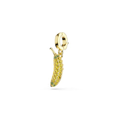 Minions Banana charm Pavé, Yellow, Gold-tone plated