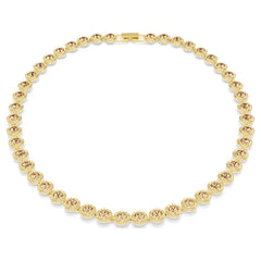 Una Angelic necklace Round cut, Caramel, Gold-tone plated