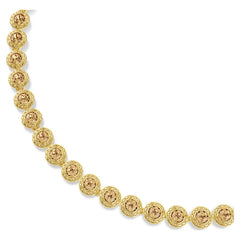 Una Angelic necklace Round cut, Caramel, Gold-tone plated