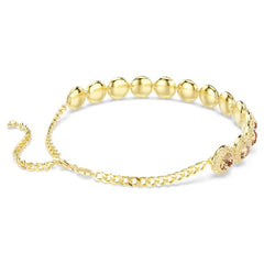 Una Angelic choker Round cut, Caramel, Gold-tone plated