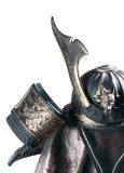 Dragon Samurai Helmet Figurine. Silver Lustre