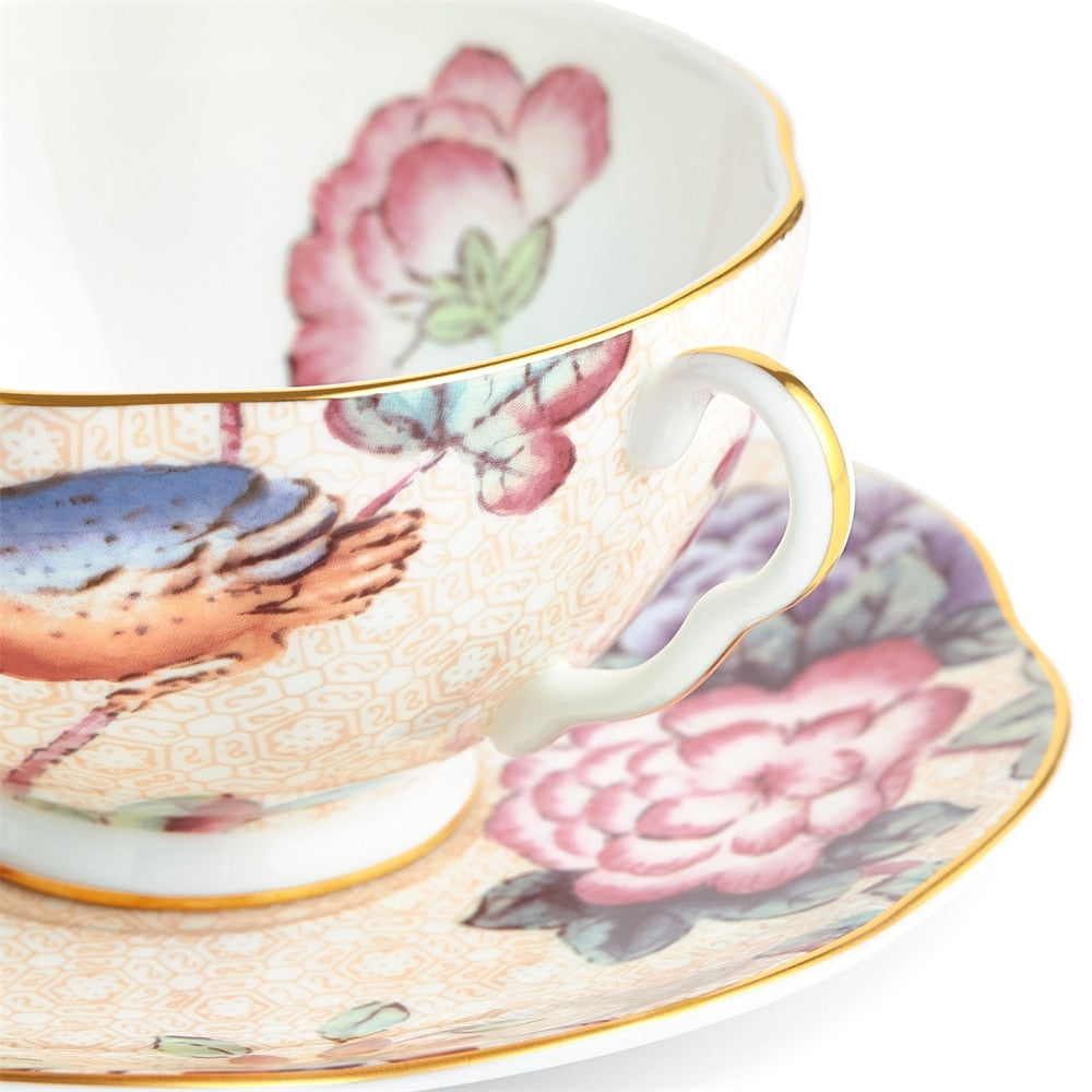 Cuckoo Peach Teacup & Saucer