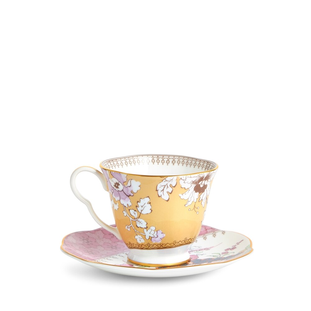 Butterfly Bloom Floral Bouquet Teacup & Saucer