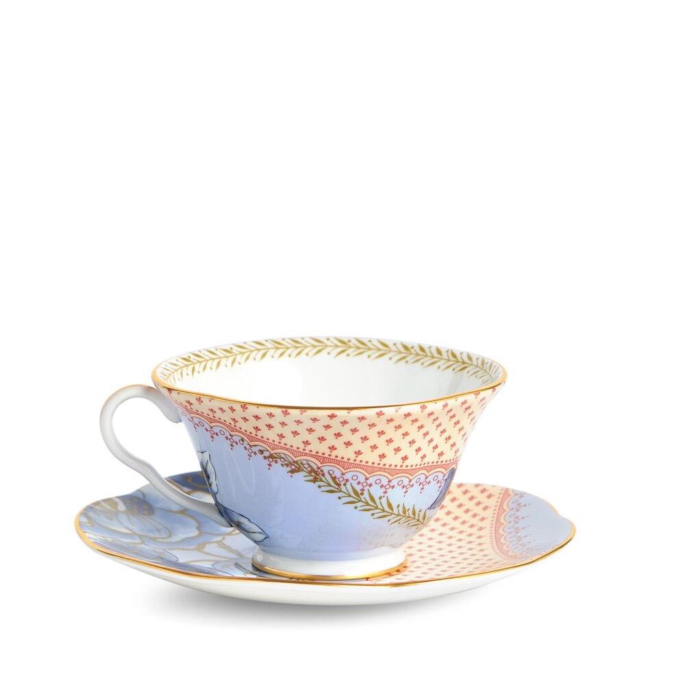 Butterfly Bloom Blue Peony Teacup & Saucer