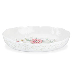 Butterfly Meadow Scalloped Oval Baker