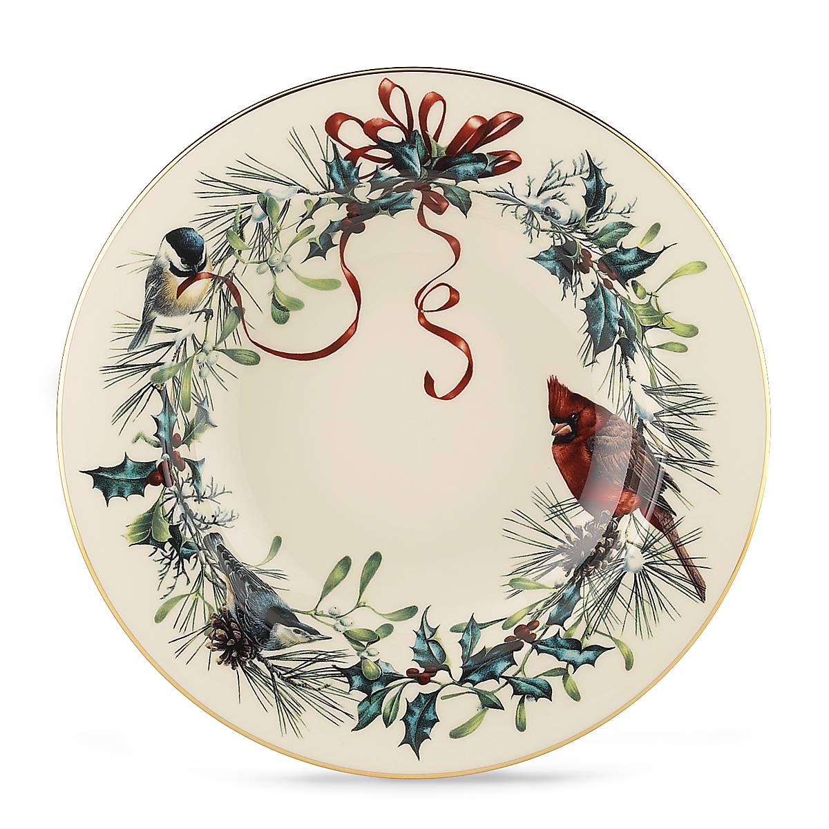 Winter Greetings Rimmed Bowl