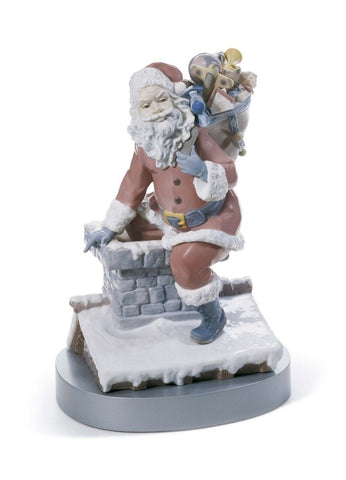 Down The Chimney Santa Figurine. Limited Edition