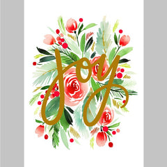 FSC Floral Acrylic Joy Holiday Greeting Card