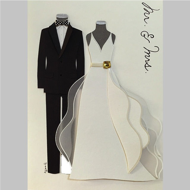 Modern Bride and Groom Wedding Greeting Card