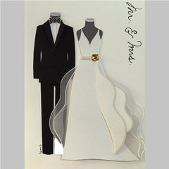 Modern Bride and Groom Wedding Greeting Card