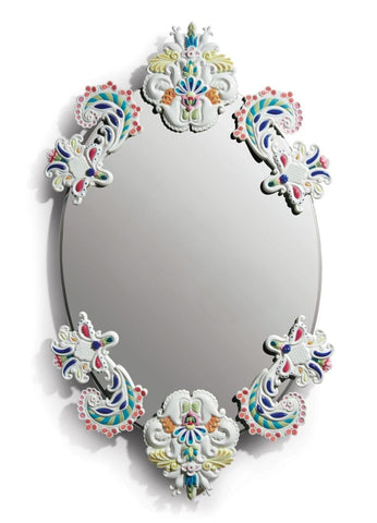 Oval Wall Mirror Without Frame. Multicolor. Limited Edition