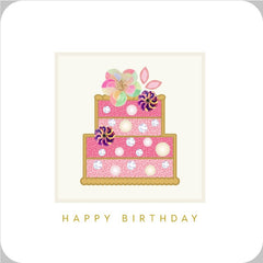 FSC Beaded Applique Cake Birthday Greeting Card