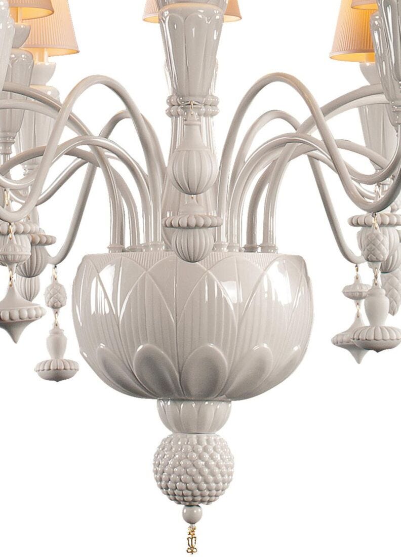 Ivy And Seed 16 Lights Chandelier, Medium Flat Model, White (US)