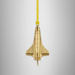 Christmas Rocketship Golden Ornament