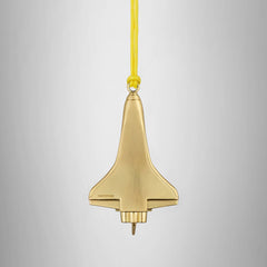 Christmas Rocketship Golden Ornament