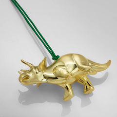 Christmas Triceratops Golden Ornament