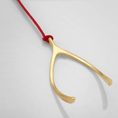 Christmas Wishbone Golden Ornament
