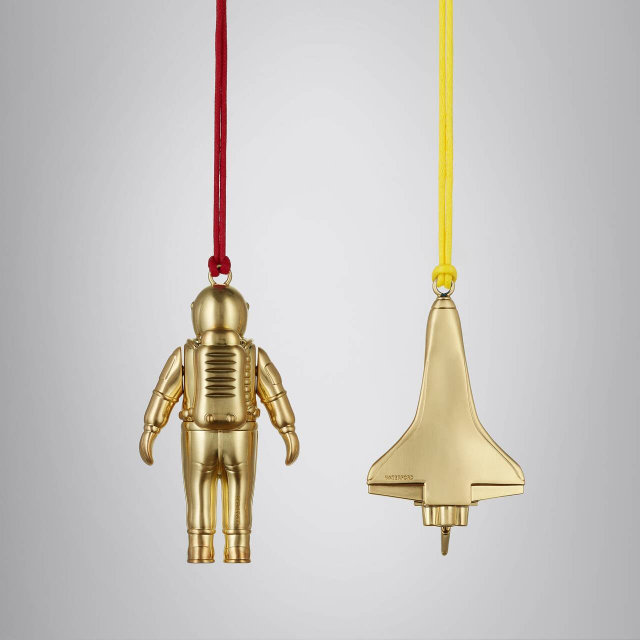 Christmas Spaceman & Rocket Golden Ornament