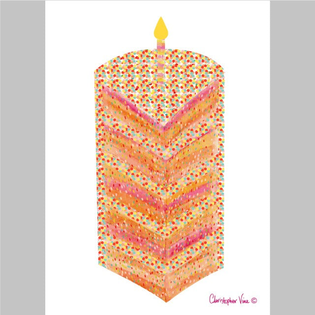FSC Tall Cake Slice Birthday Card