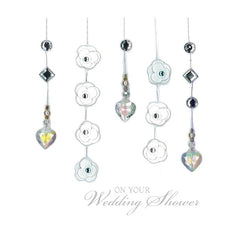 FSC Heart Crystals and Flowers Wedding Greeting Card