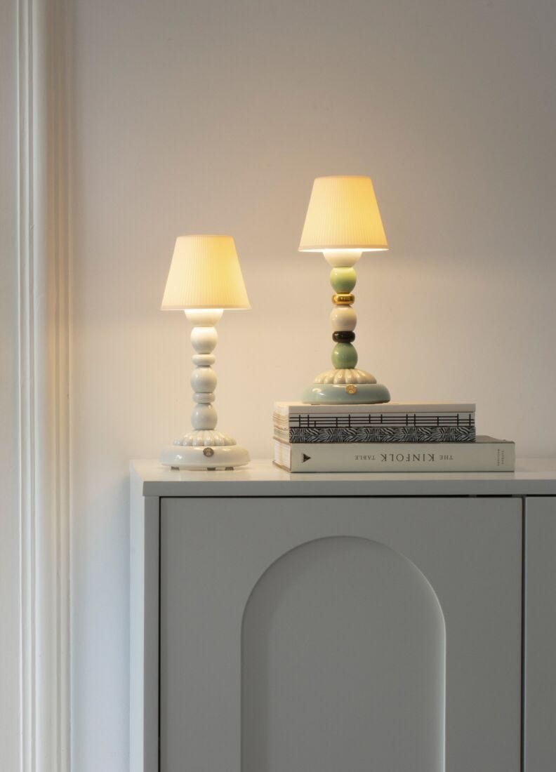 Palm Firefly Golden Fall Table Lamp, Green & Blue