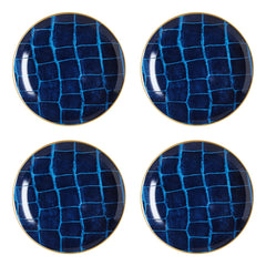 Alligator Sapphire Canapé Plate Set of 4