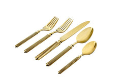 Torsade Gold 18/10 Stainless Steel 20 Piece Flatware Set