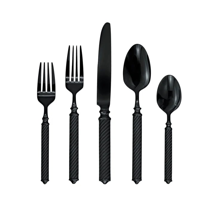 Torsade Black 18/10 Stainless Steel 20 Piece Flatware Set
