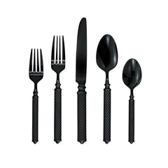 Torsade Black 18/10 Stainless Steel 20 Piece Flatware Set