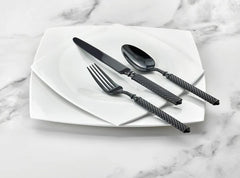 Torsade Black 18/10 Stainless Steel 20 Piece Flatware Set