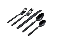 Torsade Black 18/10 Stainless Steel 20 Piece Flatware Set