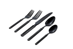 Torsade Black 18/10 Stainless Steel 45 Piece Flatware Set