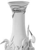 Herons' Realm Vase. Silver Lustre