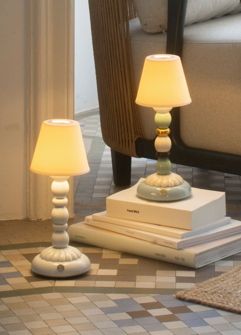 Palm Firefly Golden Fall Table Lamp, Green & Blue