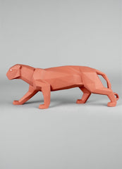 Panther Figurine, Coral Matte