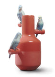 Parrot Parade Vase. Coral