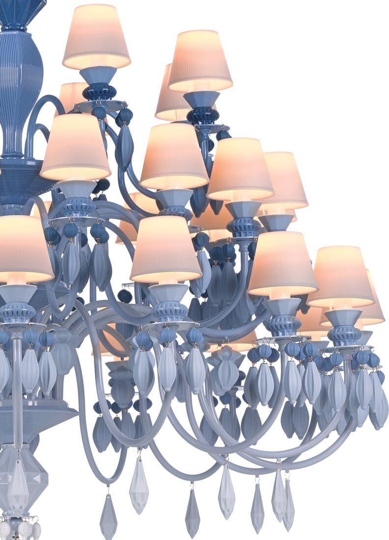 Belle De Nuit 40 Lights Chandelier. Blue (us)