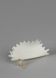 Actinia Big Earring. White And Golden Luster