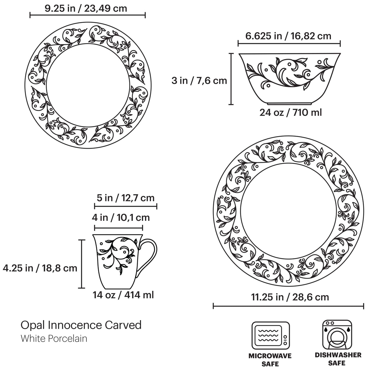 Opal Innocence Carved 4-Piece Place Setting
