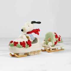Snowmobiling With Snoopy Figurine By Lenox