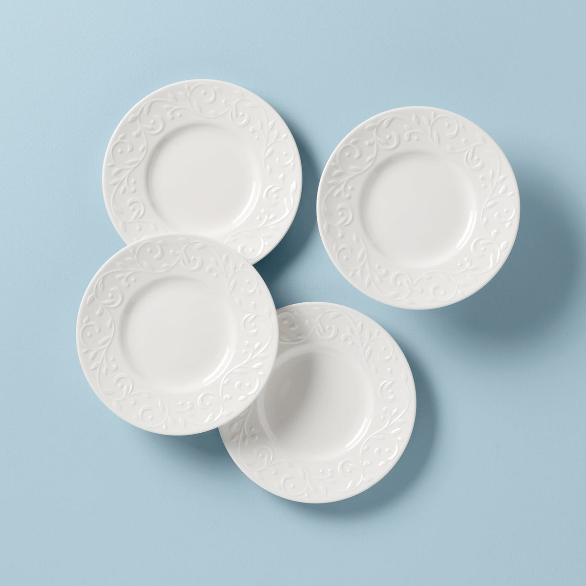 Opal Innocence Carved 4-Piece 7" Dessert Plate Set By Lenox